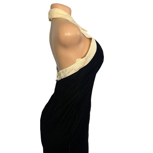 Scott McClintock Vintage Black Velvet Halter Neck Dress - Picture 6 of 10